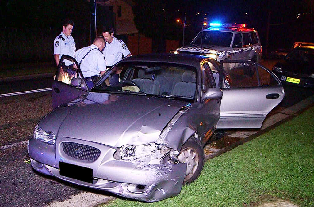 CRIME SCENE: Four males ran from a stolen car after they crashed it into a parked vehicle in Brunswick Ave on Sunday night. CRIME SCENE: Four males ran from a stolen car after they crashed it into a parked vehicle in Brunswick Ave on Sunday night.